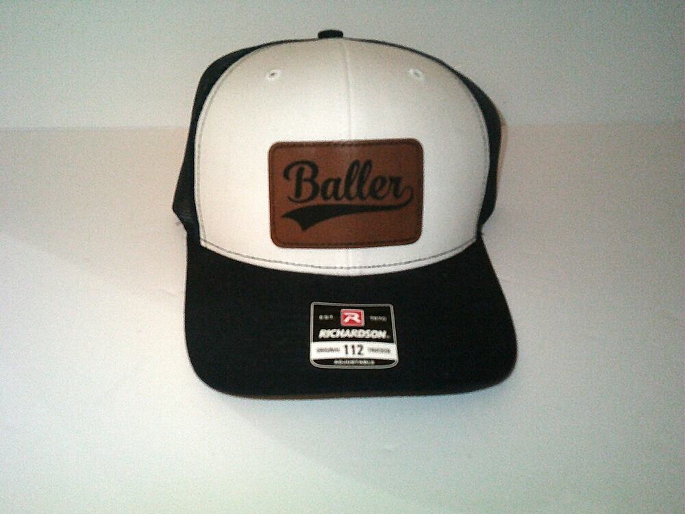 New "Baller" leather patch trucker hat
